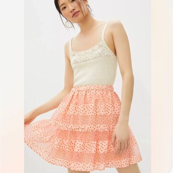 ANTHROPOLOGIE Corey Lynn
Calter Tulle Mini Skirt Orange Polka Dot XS
NWOT - Picture 1 of 9